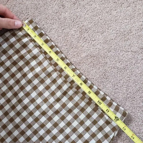 Vintage USA Made Altard State Brown White Gingham Plaid Mini Skirt Size M Slim - Picture 4 of 6